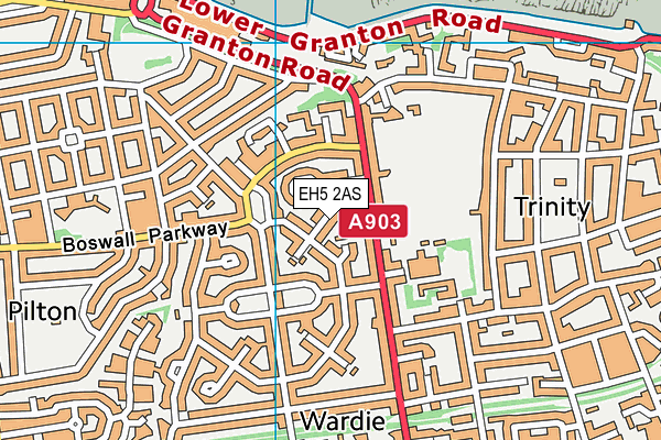 EH5 2AS map - OS VectorMap District (Ordnance Survey)