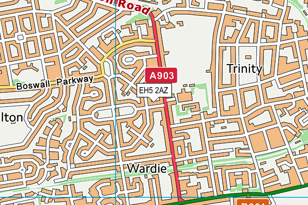 EH5 2AZ map - OS VectorMap District (Ordnance Survey)