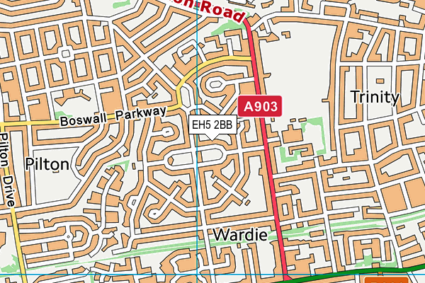 EH5 2BB map - OS VectorMap District (Ordnance Survey)