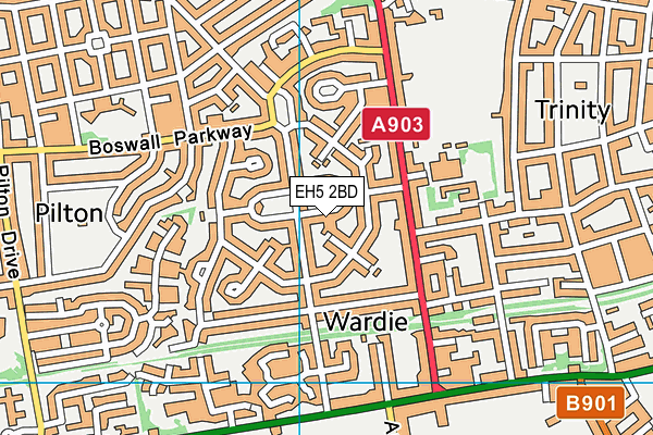 EH5 2BD map - OS VectorMap District (Ordnance Survey)