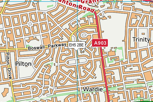 EH5 2BE map - OS VectorMap District (Ordnance Survey)