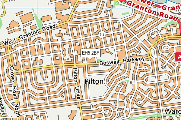 EH5 2BF map - OS VectorMap District (Ordnance Survey)