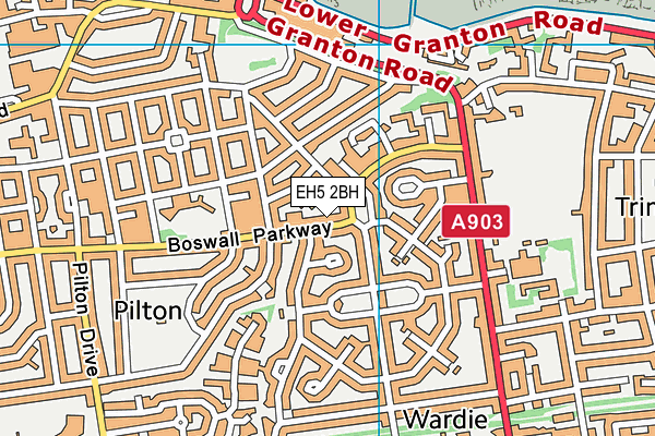 EH5 2BH map - OS VectorMap District (Ordnance Survey)