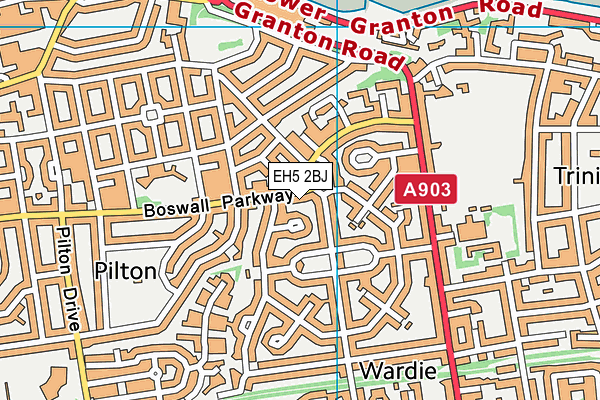 EH5 2BJ map - OS VectorMap District (Ordnance Survey)