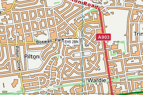 EH5 2BN map - OS VectorMap District (Ordnance Survey)