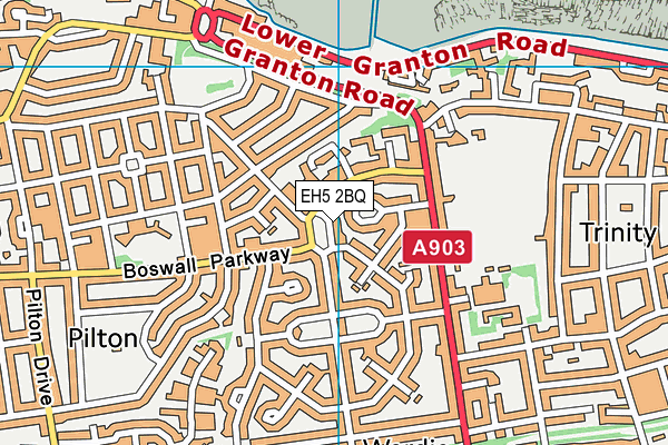 EH5 2BQ map - OS VectorMap District (Ordnance Survey)