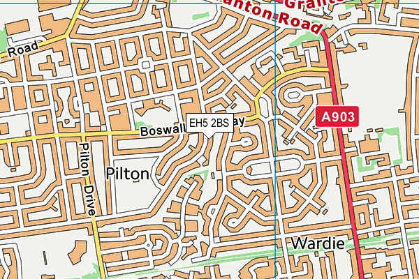 EH5 2BS map - OS VectorMap District (Ordnance Survey)