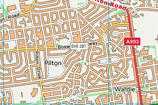 EH5 2BT map - OS VectorMap District (Ordnance Survey)