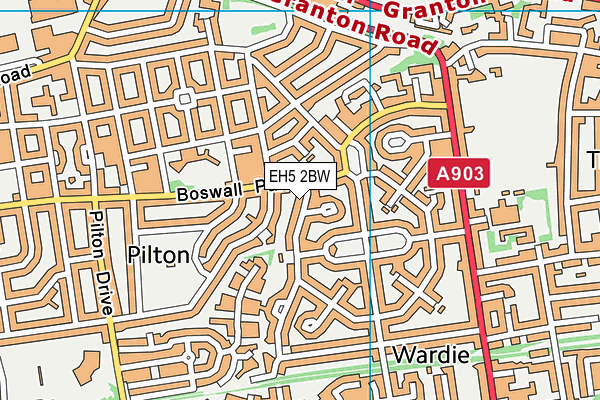 EH5 2BW map - OS VectorMap District (Ordnance Survey)