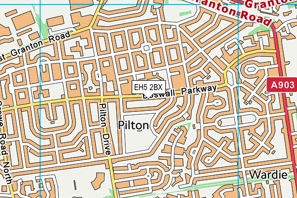 EH5 2BX map - OS VectorMap District (Ordnance Survey)