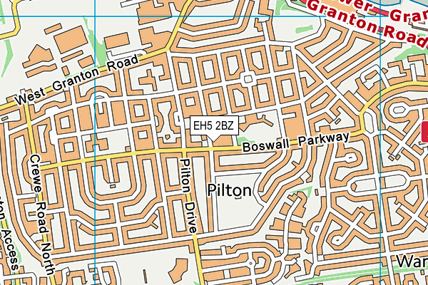 EH5 2BZ map - OS VectorMap District (Ordnance Survey)