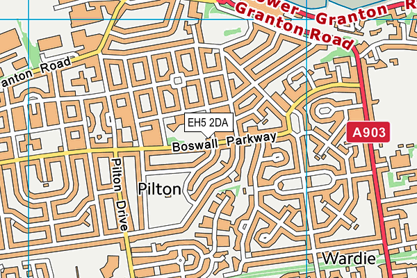 EH5 2DA map - OS VectorMap District (Ordnance Survey)