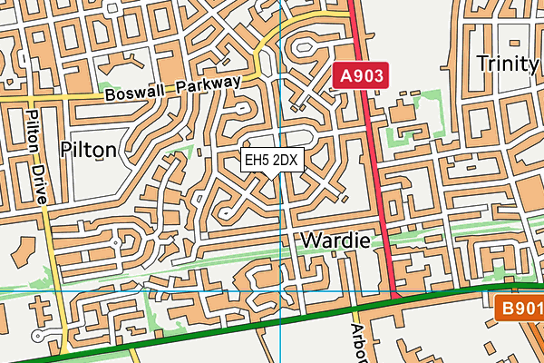EH5 2DX map - OS VectorMap District (Ordnance Survey)