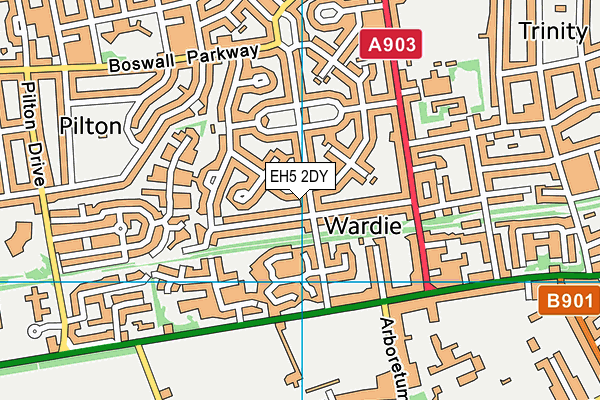 EH5 2DY map - OS VectorMap District (Ordnance Survey)