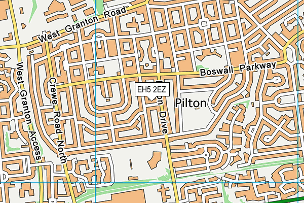 EH5 2EZ map - OS VectorMap District (Ordnance Survey)