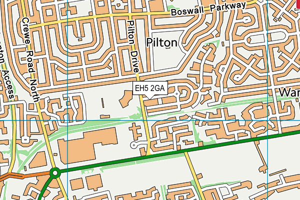 EH5 2GA map - OS VectorMap District (Ordnance Survey)