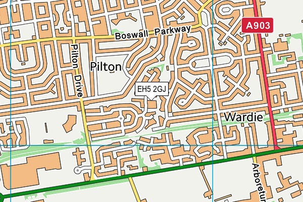 EH5 2GJ map - OS VectorMap District (Ordnance Survey)