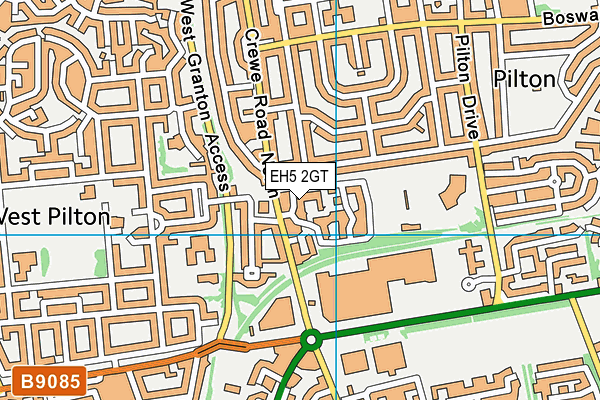 EH5 2GT map - OS VectorMap District (Ordnance Survey)