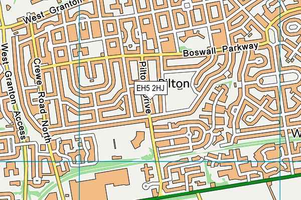 EH5 2HJ map - OS VectorMap District (Ordnance Survey)