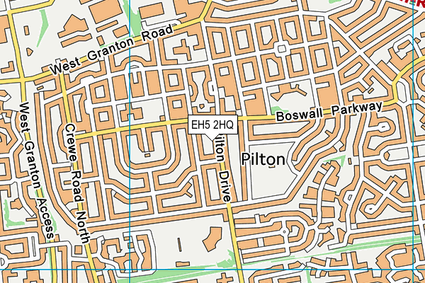 EH5 2HQ map - OS VectorMap District (Ordnance Survey)