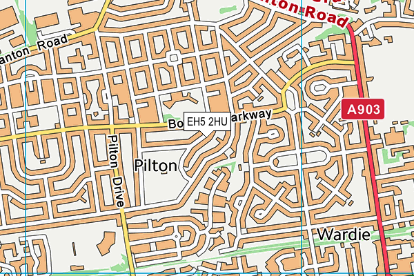 EH5 2HU map - OS VectorMap District (Ordnance Survey)