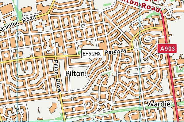 EH5 2HX map - OS VectorMap District (Ordnance Survey)