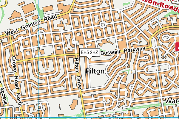 EH5 2HZ map - OS VectorMap District (Ordnance Survey)