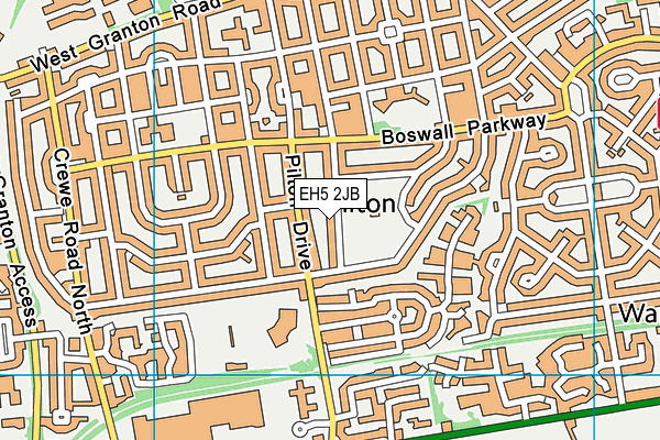 EH5 2JB map - OS VectorMap District (Ordnance Survey)