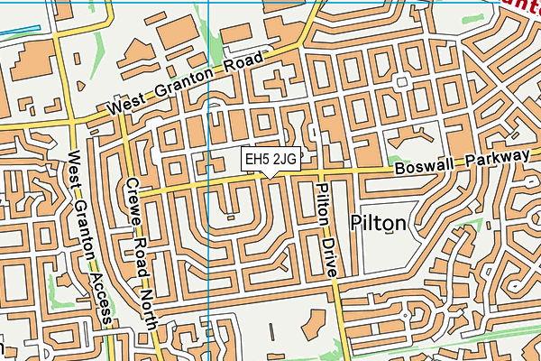 EH5 2JG map - OS VectorMap District (Ordnance Survey)