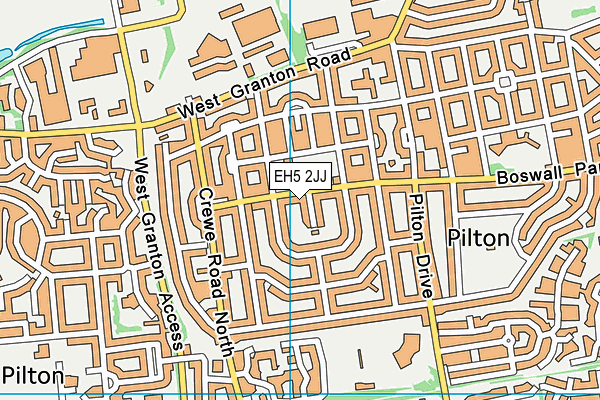 EH5 2JJ map - OS VectorMap District (Ordnance Survey)