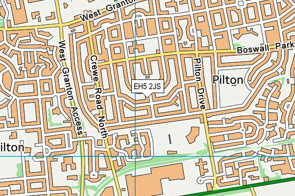 EH5 2JS map - OS VectorMap District (Ordnance Survey)