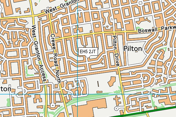 EH5 2JT map - OS VectorMap District (Ordnance Survey)