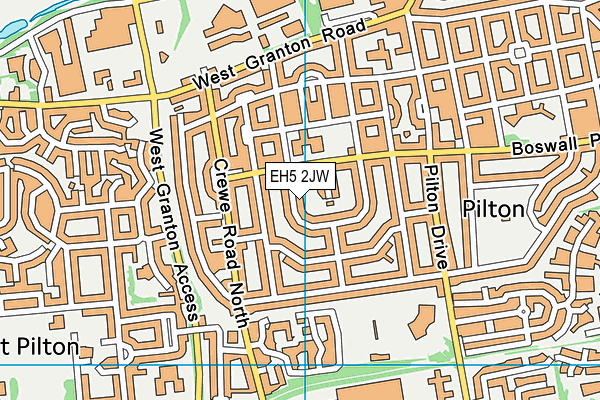 EH5 2JW map - OS VectorMap District (Ordnance Survey)