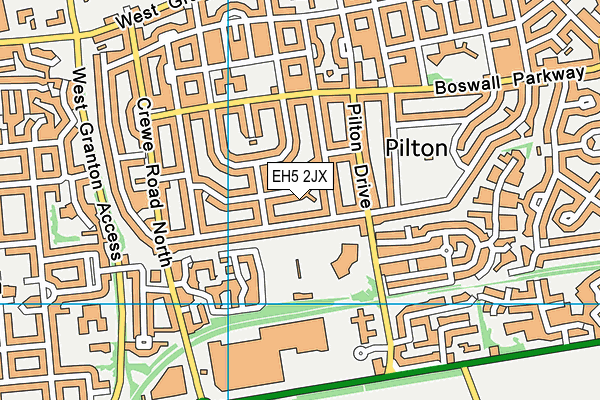 EH5 2JX map - OS VectorMap District (Ordnance Survey)