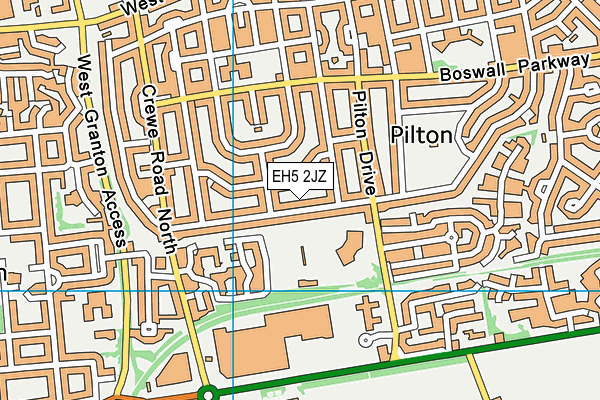 EH5 2JZ map - OS VectorMap District (Ordnance Survey)