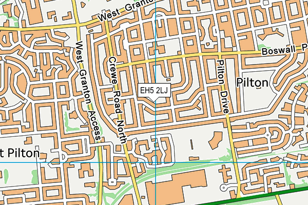 EH5 2LJ map - OS VectorMap District (Ordnance Survey)