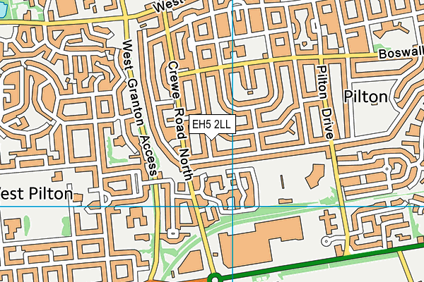 EH5 2LL map - OS VectorMap District (Ordnance Survey)