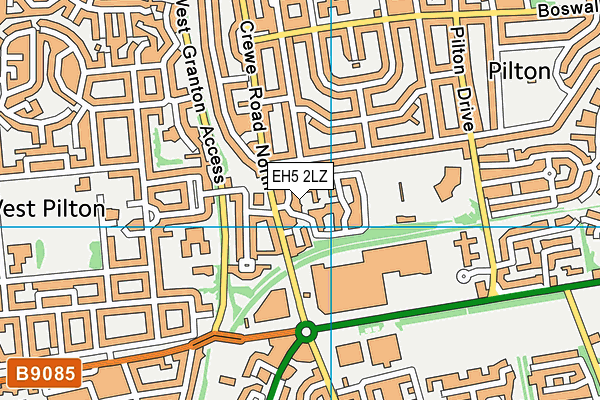 EH5 2LZ map - OS VectorMap District (Ordnance Survey)
