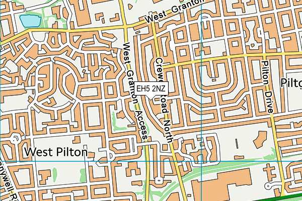 EH5 2NZ map - OS VectorMap District (Ordnance Survey)