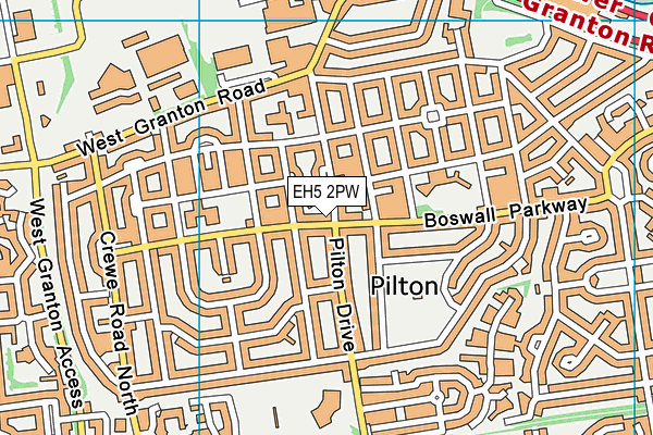 EH5 2PW map - OS VectorMap District (Ordnance Survey)