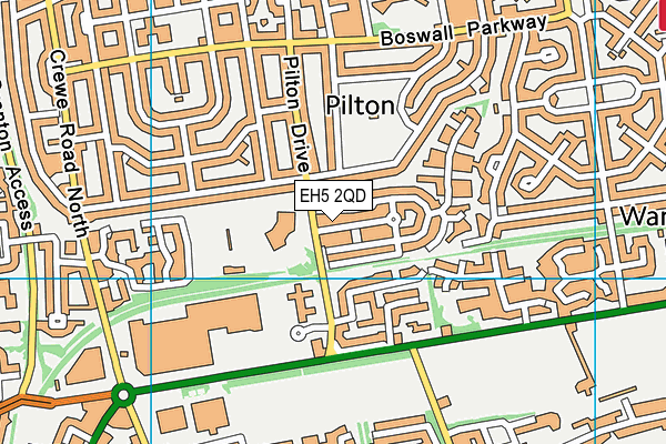 EH5 2QD map - OS VectorMap District (Ordnance Survey)