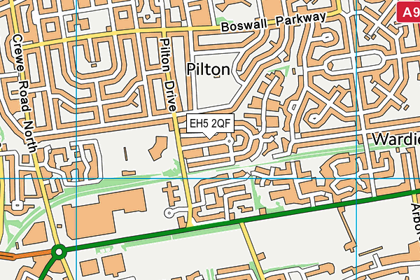 EH5 2QF map - OS VectorMap District (Ordnance Survey)