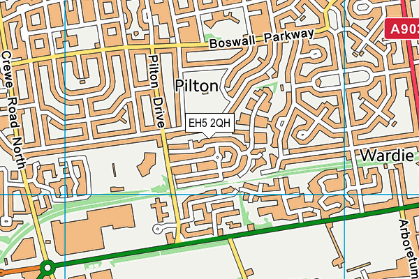 EH5 2QH map - OS VectorMap District (Ordnance Survey)