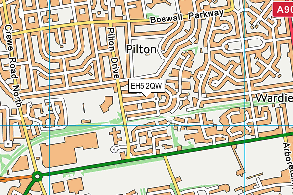 EH5 2QW map - OS VectorMap District (Ordnance Survey)