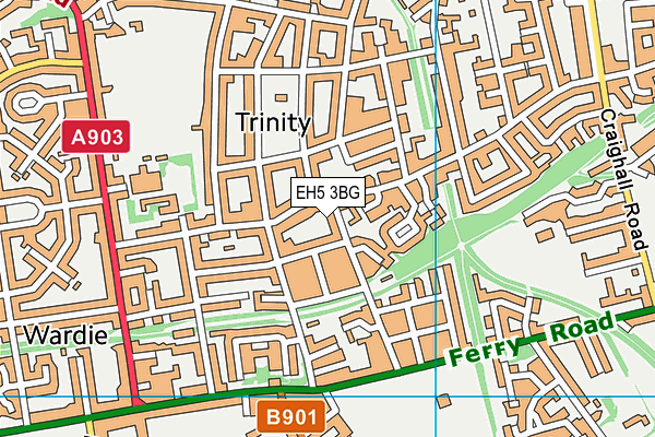 EH5 3BG map - OS VectorMap District (Ordnance Survey)