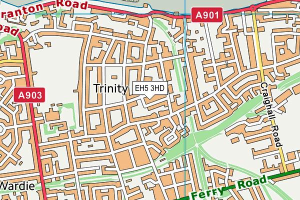 EH5 3HD map - OS VectorMap District (Ordnance Survey)