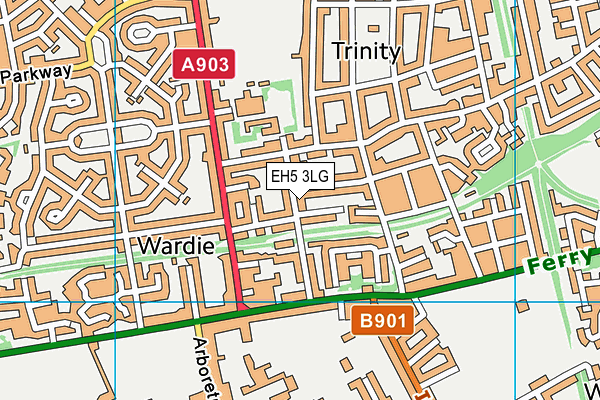 EH5 3LG map - OS VectorMap District (Ordnance Survey)