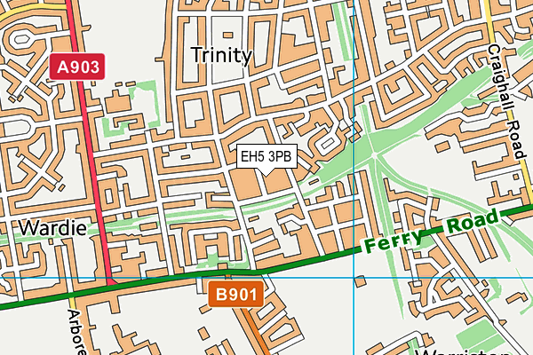 EH5 3PB map - OS VectorMap District (Ordnance Survey)