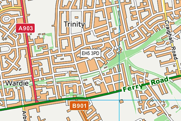 EH5 3PD map - OS VectorMap District (Ordnance Survey)