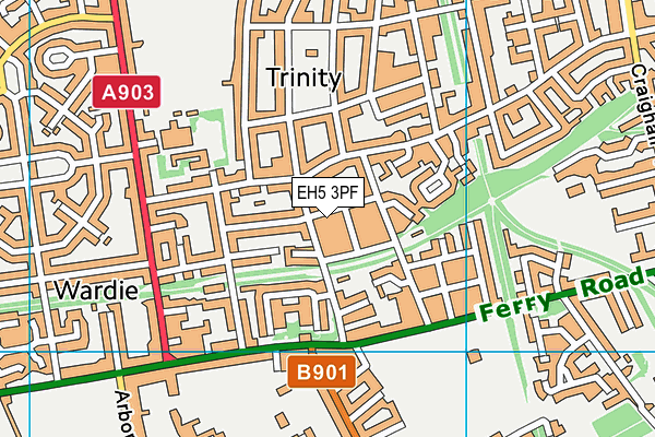 EH5 3PF map - OS VectorMap District (Ordnance Survey)